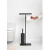 Brabantia Mindset Toilet Butler | Mineral Fresh White | Freestanding All-in-One Bathroom Accessory Set | Toilet Paper Holder Stand, Integrated Shelf & Toilet Brush & Holder | Bathroom Phone Holder(Mineral Infinite Gray)