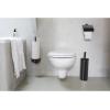 Brabantia Profile Toilet Brush and Holder (Black) Freestanding/Wall-Mounted Toilet Bowl Cleaner with Discreet Case Stand for Bathroom(Black)