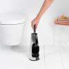 Brabantia ReNewToilet Brush & Holder Set (Matt Black) Free-Standing, Non-Slip/Scratch Base, Hygenic Discreet Toilet Bowl Cleaner(Brilliant Steel)