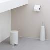 Brabantia ReNewToilet Brush & Holder Set (Matt Black) Free-Standing, Non-Slip/Scratch Base, Hygenic Discreet Toilet Bowl Cleaner(White)
