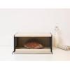 Brabantia Rectangular Fall Front Bread Box | Matt Black | Large Metal Front Opening Bread Store for Kitchen Countertop | Flat Top for Extra Storage, Magnet Closing Lid | Fits 2 Loaves(Soft Beige)