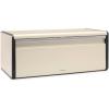 Brabantia Rectangular Fall Front Bread Box | Matt Black | Large Metal Front Opening Bread Store for Kitchen Countertop | Flat Top for Extra Storage, Magnet Closing Lid | Fits 2 Loaves(Soft Beige)