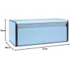 Brabantia Rectangular Fall Front Bread Box | Matt Black | Large Metal Front Opening Bread Store for Kitchen Countertop | Flat Top for Extra Storage, Magnet Closing Lid | Fits 2 Loaves(Dreamy Blue)