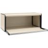 Brabantia Rectangular Fall Front Bread Box | Matt Black | Large Metal Front Opening Bread Store for Kitchen Countertop | Flat Top for Extra Storage, Magnet Closing Lid | Fits 2 Loaves(Soft Beige)