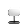 Brabantia Renew 360° Adjustable Vanity Bathroom Mirror with Stand & Storage Tray (Dark Grey) Non-Slip Tray for Makeup, Jewellery, Shaving Accessories (8x8x11)