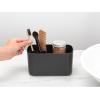 Brabantia Renew Bathroom Caddy (Dark Grey) – Compartments for Toothbrushes, Toothpaste, Soap etc – Nonslip Base and Drainage Holes((Pack of 1))