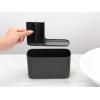 Brabantia Renew Bathroom Caddy (Dark Grey) – Compartments for Toothbrushes, Toothpaste, Soap etc – Nonslip Base and Drainage Holes((Pack of 2))