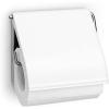 Brabantia Renew Toilet Roll Holder (Brilliant Steel) Left & Right Handed Use, Drill/No-Drill Install, Rust-Free Bathroom Paper Dispenser(White)