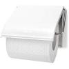 Brabantia Renew Toilet Roll Holder (Brilliant Steel) Left & Right Handed Use, Drill/No-Drill Install, Rust-Free Bathroom Paper Dispenser(White)