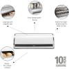 Brabantia Roll Top Bread Box | Large | White | Metal Front Opening Bread Store for Kitchen Countertop | Partly Flat Top for Extra Storage, Magnet Closing Lid | Fits 2 Loaves(White)