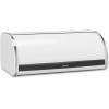 Brabantia Roll Top Bread Box | Large | White | Metal Front Opening Bread Store for Kitchen Countertop | Partly Flat Top for Extra Storage, Magnet Closing Lid | Fits 2 Loaves(White)