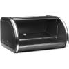 Brabantia Roll Top Bread Box | Medium | Matt Black | Large Metal Front Opening Bread Store for Kitchen Countertop | Partly Flat Top for Extra Storage, Magnet Closing Lid | Fits 1 Loaf