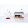 Brabantia Roll Top Bread Box | Medium | Matt Steel | Large Metal Front Opening Bread Store for Kitchen Countertop | Partly Flat Top for Extra Storage, Magnet Closing Lid | Fits 1 Loaf