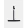 Brabantia Silicone Shower Squeegee with Hook (White) Anti Streak Cleaning Wiper for Bathroom Glass, Plastic, Tile – Doublesided Brush & Rim Design(Dark Gray)