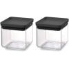 Brabantia Tasty+ 4pc Stackable Food Canisters Set (Dark Gray) 2x 0.7qt & 2x 1.7qt BPA-Free Space-Saving Jars with Silicone Seal Lids for Freshness(Dark Gray)