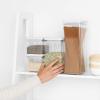 Brabantia Tasty+ 4pc Stackable Food Canisters Set (Dark Gray) 2x 0.7qt & 2x 1.7qt BPA-Free Space-Saving Jars with Silicone Seal Lids for Freshness(Light Grey)