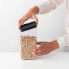 Brabantia Tasty+ 6pc Stackable Food Canisters Set (Dark Gray) 2 x 0.18, 0.4 & 0.66 Gal BPA-Free Space-Saving Jars with Silicone Seal Lids