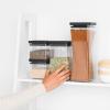 Brabantia Tasty+ 6pc Stackable Food Canisters Set (Dark Gray) 2 x 0.18, 0.4 & 0.66 Gal BPA-Free Space-Saving Jars with Silicone Seal Lids