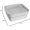 Brabantia Washing Up Dish Tub Bowl with Removable Draining Tray (Light Gray) Ideal for Rectangular/Square Kitchen Sinks (14.72 x 13.54 x 6.34)(Light Gray)