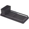 Brabantia Compact Dish Drying Draining Rack (Dark Gray) Plastic Easy-Clean Drip Tray & Removable Cutlery Basket(Dark Gray)