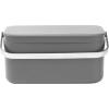 Brabantia Food Waste Caddy (0.48 Gal/Dark Gray) Kitchen Leftovers Can with Stay-Open Lid & Stainless Steel Handle for Composting(Gray)