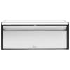 Brabantia Rectangular Fall Front Bread Box | Matt Black | Large Metal Front Opening Bread Store for Kitchen Countertop | Flat Top for Extra Storage, Magnet Closing Lid | Fits 2 Loaves(Matt Steel)
