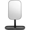 Brabantia Renew 360° Adjustable Vanity Bathroom Mirror with Stand & Storage Tray (Dark Grey) Non-Slip Tray for Makeup, Jewellery, Shaving Accessories (8x8x11)