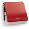 Brabantia Renew Toilet Roll Holder (Brilliant Steel) Left & Right Handed Use, Drill/No-Drill Install, Rust-Free Bathroom Paper Dispenser(Passion Red)