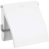 Brabantia Renew Toilet Roll Holder (Brilliant Steel) Left & Right Handed Use, Drill/No-Drill Install, Rust-Free Bathroom Paper Dispenser(White)