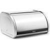 Brabantia Roll Top Bread Box | Medium | Matt Steel | Large Metal Front Opening Bread Store for Kitchen Countertop | Partly Flat Top for Extra Storage, Magnet Closing Lid | Fits 1 Loaf