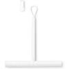 Brabantia Silicone Shower Squeegee with Hook (White) Anti Streak Cleaning Wiper for Bathroom Glass, Plastic, Tile – Doublesided Brush & Rim Design(White)