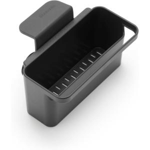 Brabantia Brabanta SinkSide in-Sink Organizer (Dark Gray) Tidy Storage/Drainage Container with Suction Cups for Kitchen Sink Sponges, Cloths, Dishsoap(Dark Gray)