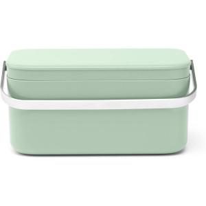 Brabantia Food Waste Caddy (0.48 Gal/Dark Gray) Kitchen Leftovers Can with Stay-Open Lid & Stainless Steel Handle for Composting(Jade Green)