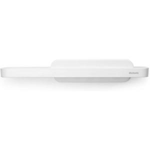 Brabantia MindSet Wall-Mounted Shower Shelf & Squeegee (Mineral Fresh White) Shower Soap, Shampoo Holder + Glass Cleaner (2.9 x 16.5 x 3.5)(Mineral Fresh White)