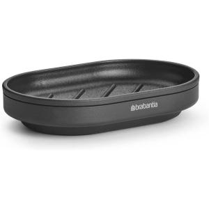Brabantia Mindset Soap Dish (Mineral Infinite Gray) Anti-Rust Metal, Non-Slip Basin Soap Tray Holder for Bathroom, Shower, Kitchen Sink