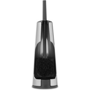 Brabantia ReNewToilet Brush & Holder Set (Matt Black) Free-Standing, Non-Slip/Scratch Base, Hygenic Discreet Toilet Bowl Cleaner(Brilliant Steel)