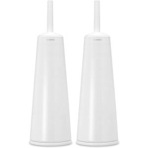 Brabantia ReNewToilet Brush & Holder Set (Matt Black) Free-Standing, Non-Slip/Scratch Base, Hygenic Discreet Toilet Bowl Cleaner(White)
