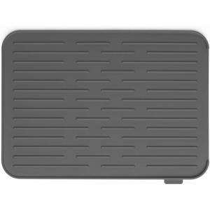 Brabantia Sinkside Silicone Dish Pot Drying Mat (Jade Green) Soft, Non-Slip Kitchen Counter Sink Top Drainer for Dishwashing(Dark Gray)
