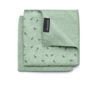 Brabantia x2 Microfiber Cleaning Dish Cloths (Dark Gray) Absorbent Hygenic Rags for Washing, Cleaning, Drying (12×12)(Jade Green)