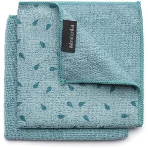 Brabantia x2 Microfiber Cleaning Dish Cloths (Dark Gray) Absorbent Hygenic Rags for Washing, Cleaning, Drying (12×12)(Mint)